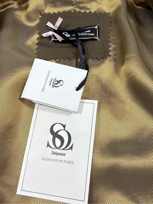 Sinequanone Brown Blazer with Black Shawl Lapel - Women's Tailored Jacket - Image 10