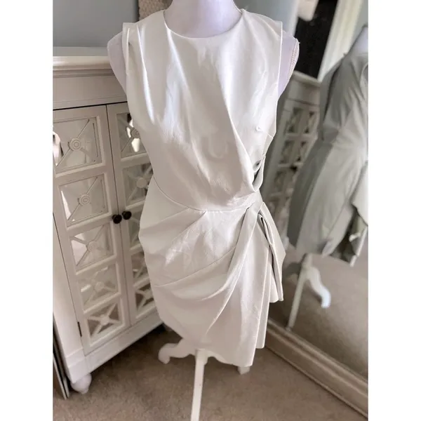 ASOS DESIGN NWT faux leather mini dress in white size 4 - Image 4