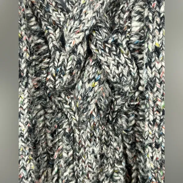 Aerie Chunky Lace Up Sweater XL Gray Confetti Knit Cozy Oversized Pullover - Image 7