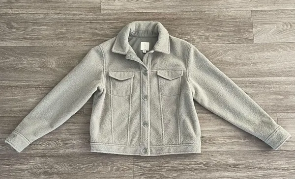 Joie mint green soft fleece button front jacket - medium - Image 3