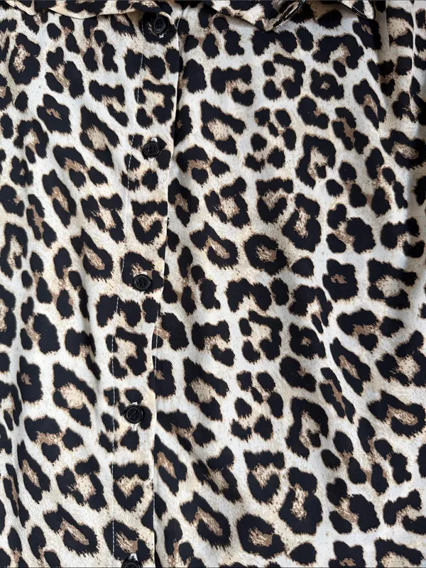 H&M Ladies Long Sleeve Leopard Print Lightweight Blouse. Size Medium - Image 7