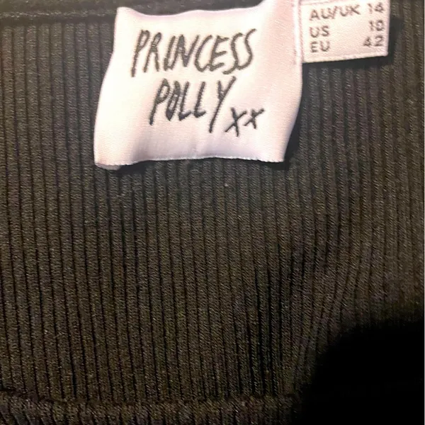 Princess Polly Ribbed Black Crop Top‎ - Image 3