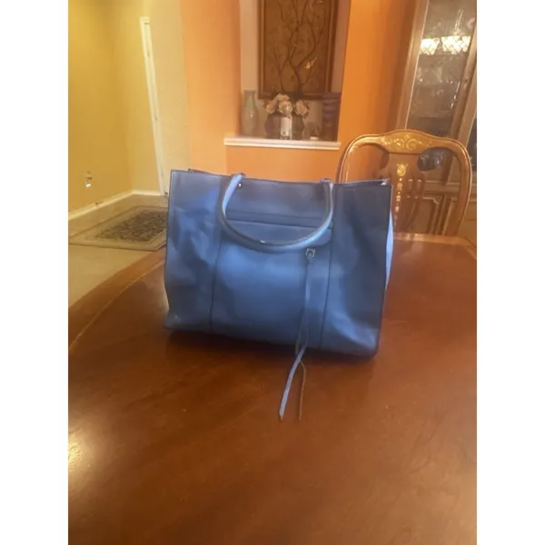 REBECCA MINKOFF BLUE LEATHER TOTE Bag - Image 4
