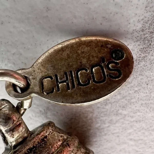Chico's Gold and Silver Tone Double Strand Black Cord Necklace - Image 5