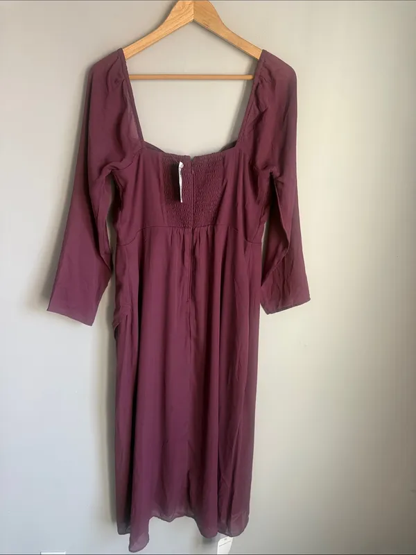 NEW Abercrombie The A&F Camille Long-Sleeve Midi Dress LP - Image 3