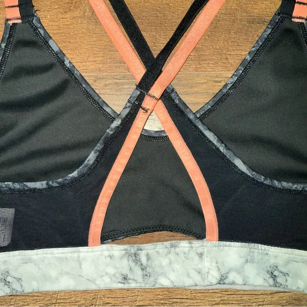 Brooks Black and Gray Marble Print Women's Sports Bra - Image 12