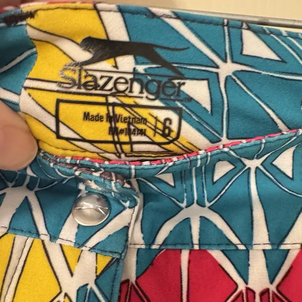 Slazenger Womens Golf Skort Colorful‎ Geometric Skirt Pickleball Tennis Size 8 - Image 3