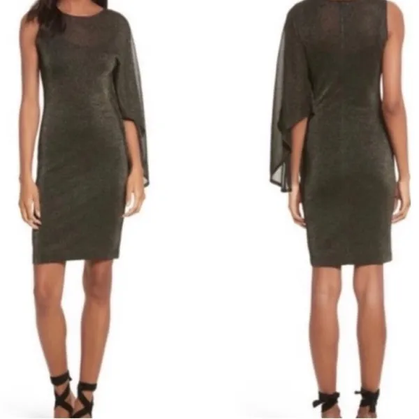 NWT Ted Baker‎ London Monyca Glitter One Shoulder Knee Length Dress XXS Cocktail - Image 2
