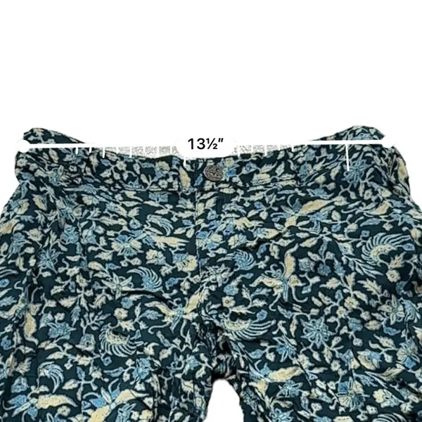 Free People Blue & Cream Floral Print‎ Cropped Mid Rise Pants Sz 0 NEW - Image 9