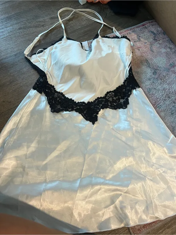 Verge girl Silky White Lace-Trim Night Slip - Women's Intimates - Image 6