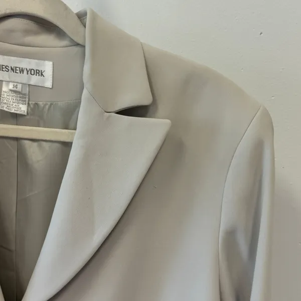 Jones New York Beige Neutral Single Button Blazer Jacket Size 14 Professional - Image 8