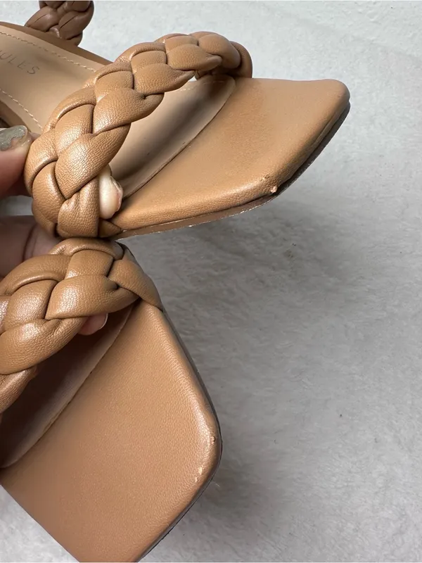Sincerly Jules Braided Brown Block Heel Mule Slides in Size 7.5 - Image 12