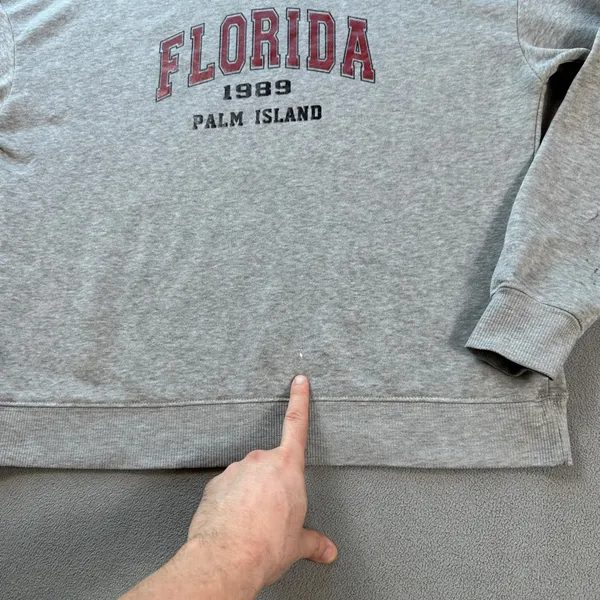 Florida Palm Island 1989 Sweatshirt Womens S Grey Graphic Pullover Crew SHEIN - Image 5