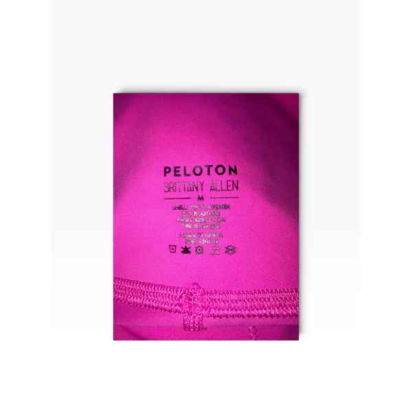 Peloton x Brittany Allen Colorblock Biker Shorts Pink Neon Womens M Bright Bold - Image 3