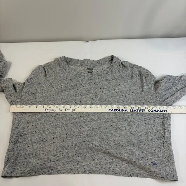 Pink Victoria's Secret Grey Space Dye Preppy ‎ Comfy Crop Top Womens Large Retro - Image 8