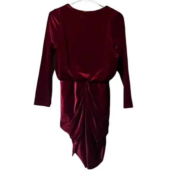 MISA Los Angeles Felt‎ Runched Mini Dress Red Size Small Small Party Preppy - Image 2
