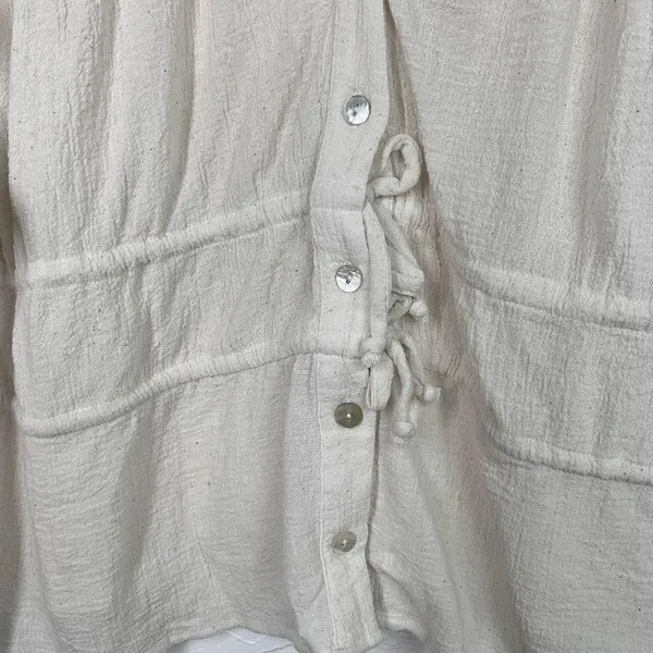 Jen’s Pirate Booty Natural Kiedis Peasant Boho Long Sleeve Top Small New - Image 3