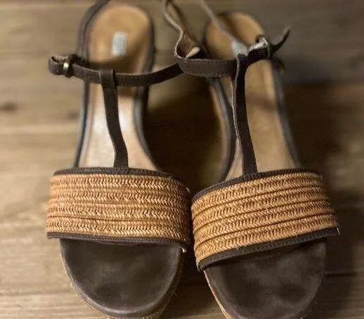 UGG (Australia) Fitchie Platform Leather Sandals Brown Sz 9.5 - Image 2