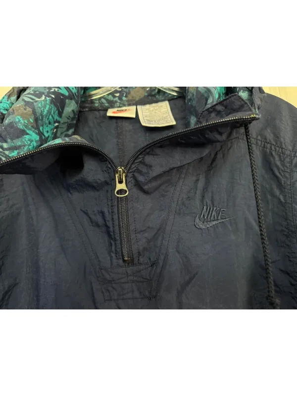 Vintage Nike Windbreaker Jacket Nylon 1/4 Zip Pullover Navy Blue 1990s Women's M - Image 5