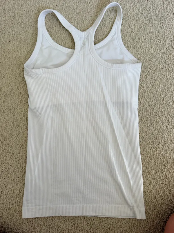 White Lululemon Ebb To Street Tank Top - Image 3