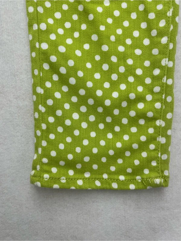 Coldwater Creek Women's Green White Polka Dot Cotton Blend Skinny Pants Size 4 - Image 2