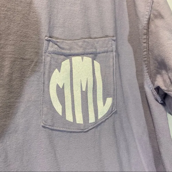 Comfort Colors Short Sleeve Monogrammed MML Shirt Large - Image 2