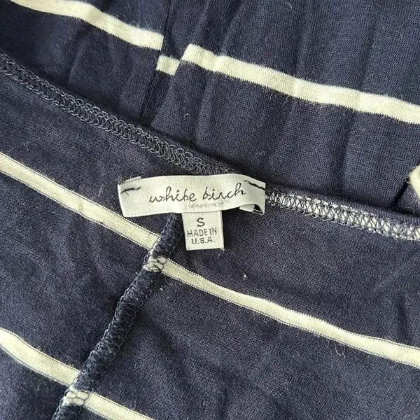 White Birch Navy and White‎ Striped Top Sz SM - Image 6