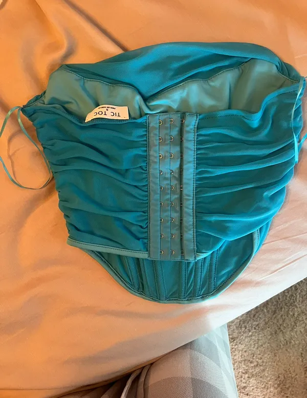 American Threads Teal corset top - Image 2