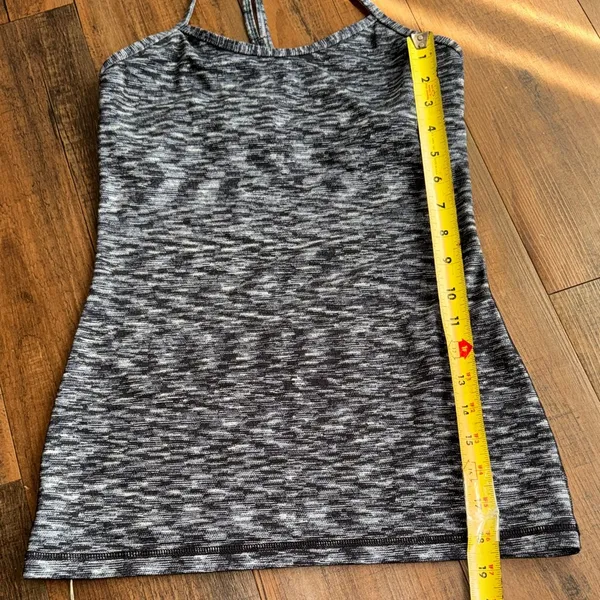 Lululemon Athletica Black and Neon Green Sports Bra with Gray Tank Top - Image 7