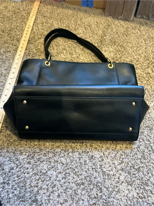 Lauren Ralph Lauren black pebbled leather oversized shoulder bag old money chic - Image 12