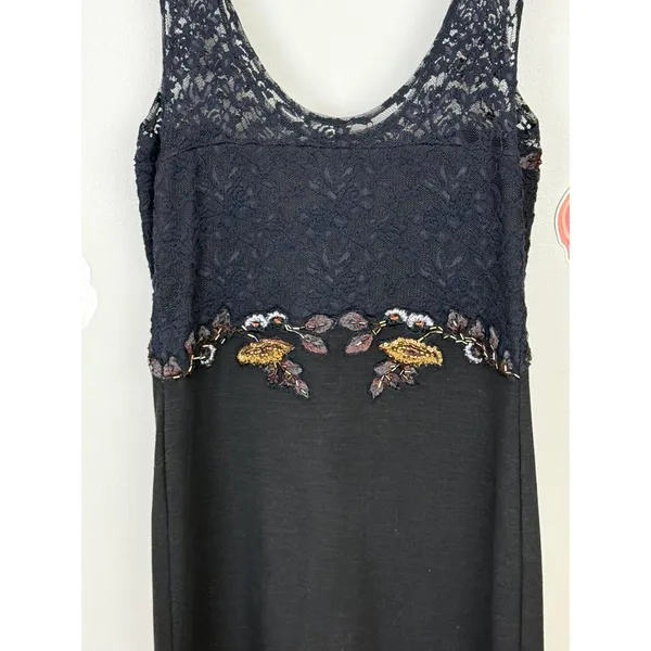 Free People Black Beaded Sleeveless Secrets of Eden Mini Dress - Size - Small - Image 6