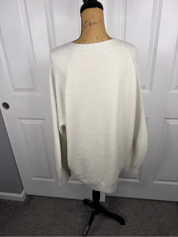 AYR The Big Really Tired Sweater Ivory Organic Cotton Size L NWOT - Image 6