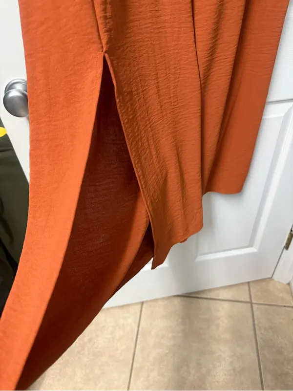 No Boundaries Rust Maxi Skirt with Smocked Waist - Image 4