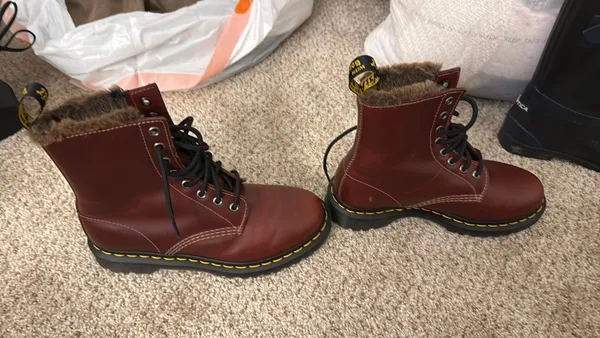 Cherry Fleece Lined Dr. Martens - Image 7