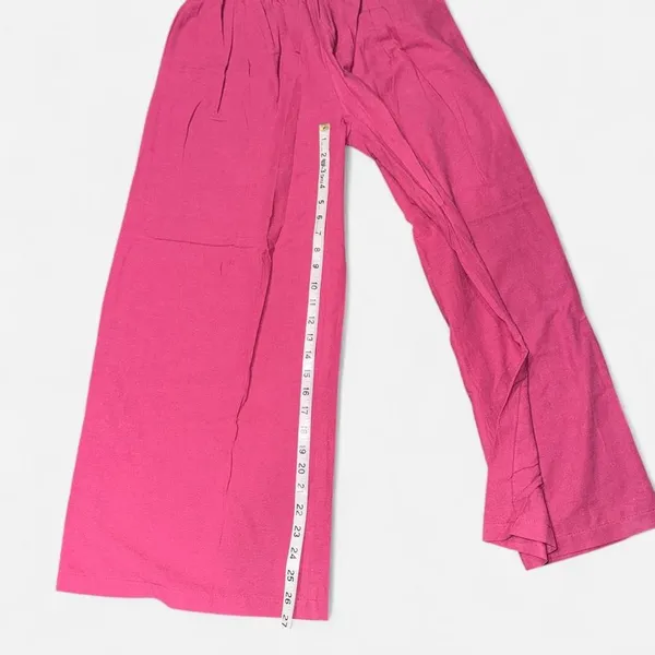 Source Unknown Magenta Cotton Linen Pants with Wide Stretch Waistband, XL - Image 5