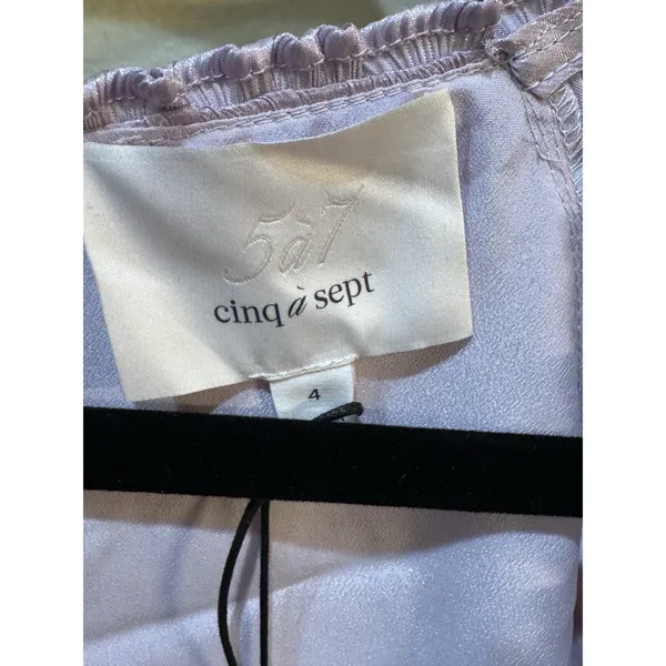 Cinq à Sept Tammy Tiered Pleated Dress Size 4‎ Fairy Core Iris Milkmaid Ruched - Image 4