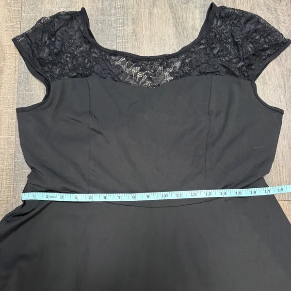 NWT Glory Sunshine Black Lace Cap Sleeve Fit Flare Dress Plus Size 2XL‎ - Image 7