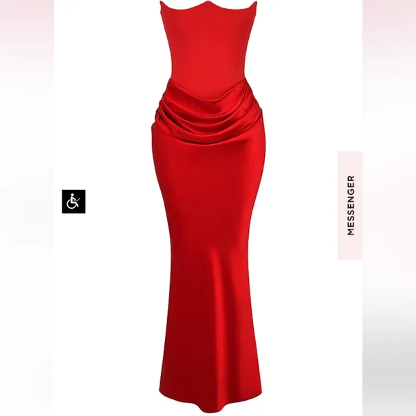 HOUSE OF‎ CB 'Persephone' Scarlet Strapless Corset Maxi Dress NWOT size S - Image 10