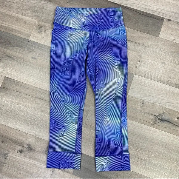 Reebok CrossFit Lux Bold 3/4‎ Wavy Ombré Legging Blue White XS - Image 2