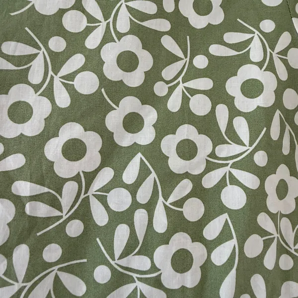 SweetSalt Womens Sage Green Floral Button Down Midi Dress Cotton Pockets Size S - Image 4