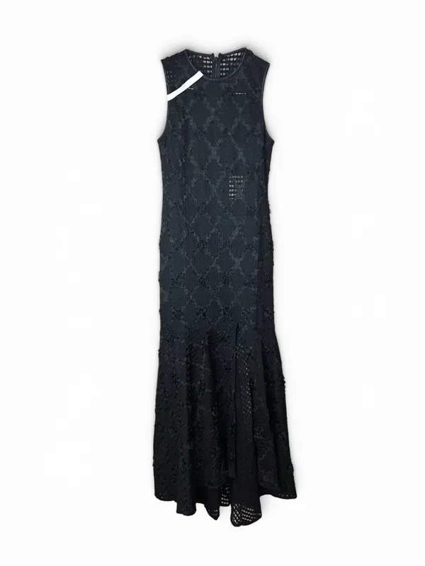 Amanda Uprichard Lauritta Dress Black NWT Sleeveless Lace Maxi Dress Size Small - Image 4