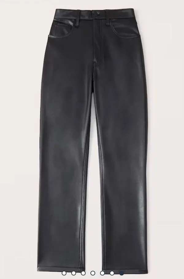 Abercrombie and Fitch Vegan Leather 90s Straight Pant - Image 4