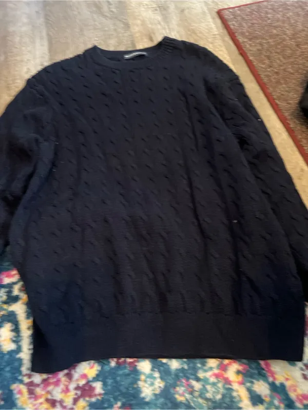 Brandy Melville navy Cable-Knit Crewneck Sweater - Image 8
