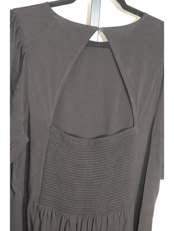 Old Navy Black Shift Dress Size XL Tall –Short Sleeve Keyhole Back Smocked Waist - Image 4