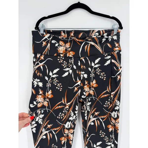Columbia Weekend Adventure Leggings Women XL Black Floral 7/8 Gorpcore Botanical - Image 9