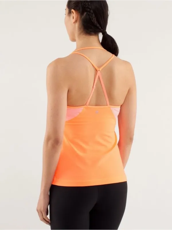 Lululemon Surya Pink Orange Strappy Back Athletic Yoga Tank Top Women’s Size 10 - Image 2