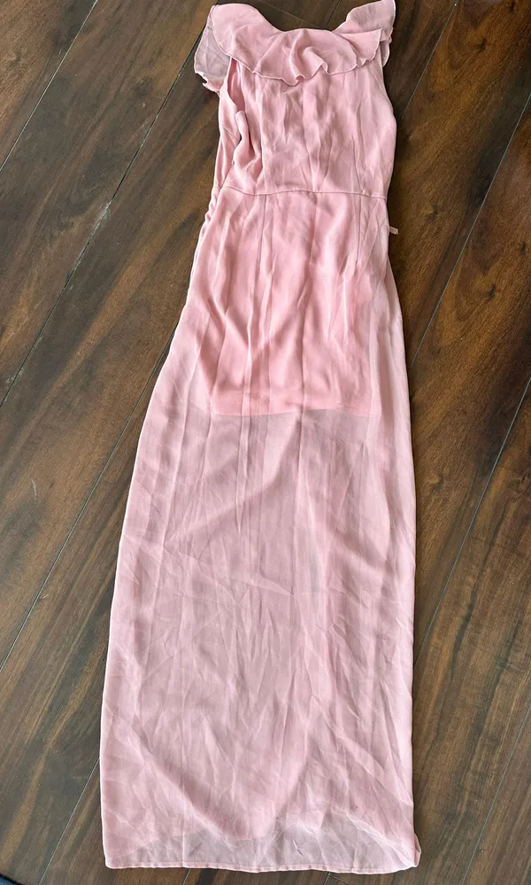 Pink Ruffle Maxi Dress - Image 3