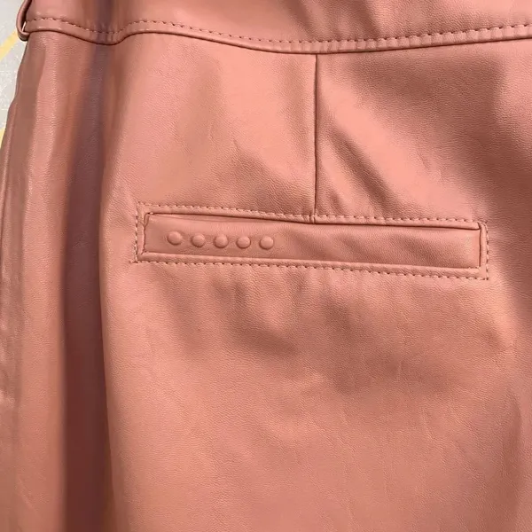 Anthropologie BlankNYC Chelsea Pants Faux Leather Pleated Tapered Pink Size 28‎ - Image 8