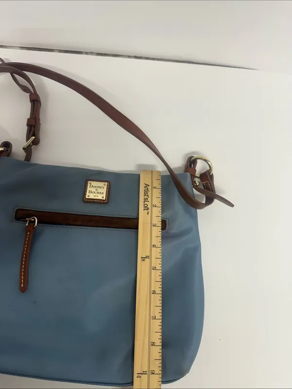 Dooney & Bourke Blue Crossbody with Brown Leather Trim - Image 8