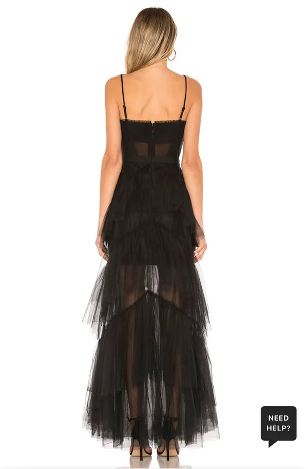 Revolve Corset Tulle Gown in Black - Image 2